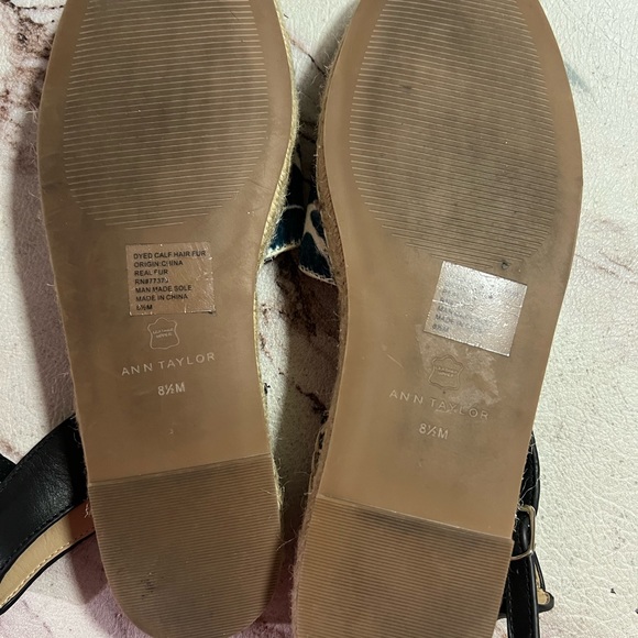 Ann Taylor size 8.5 Isabella Giraffe Print Haircalf Espadrille Flats - Picture 7 of 8